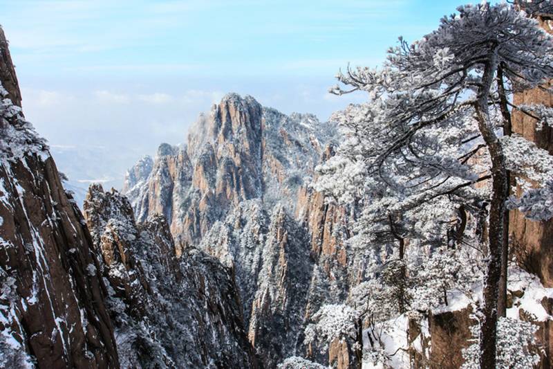 安徽黄山雪景 黄山冬天景色