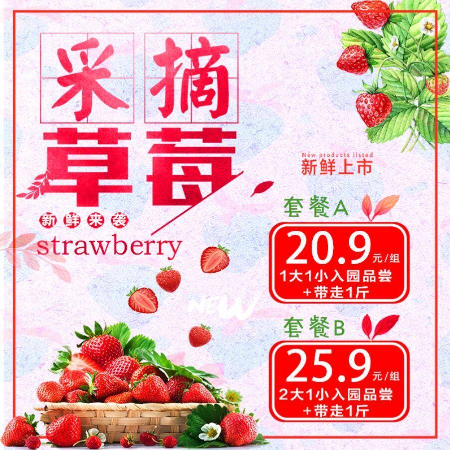 【上海】20.9元抢草莓采摘1大1小亲子套餐！“莓”好新年！从一场草莓采摘开始吧！还可以带走1斤哟~