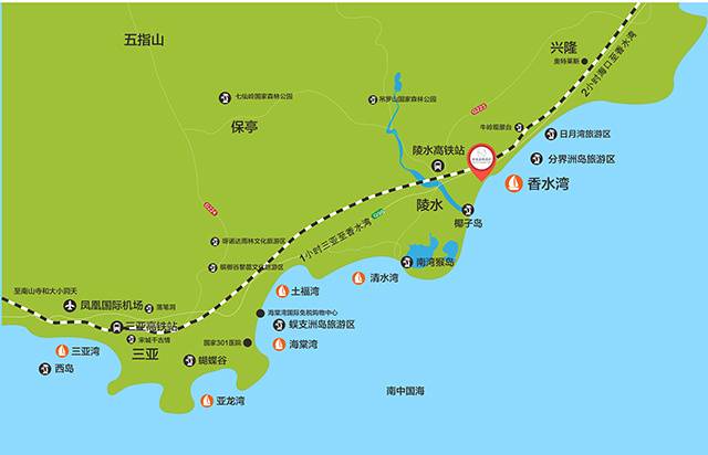 距海南省会海口市197公里,乘坐环岛高铁仅需90分钟.图片