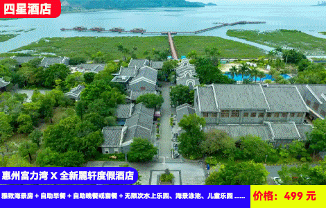 【惠州富力湾X全新麗轩度假酒店】赠送豪华晚餐！1.2万㎡水上乐园和无敌海景泳池畅玩！超大空空间阳台房型看海~一站式奢华度假体验！599元酒店雅致海景房+自助早餐+自助晚餐或套餐+无限次水上乐园、海景泳池、儿童乐园+健身房+小沙滩+海上栈道+免费停车（售至25.8.31）