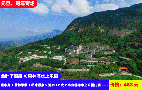 【金叶子温泉X森林海水上乐园】跨年、元旦浪漫专场！海上烟花秀、天灯祈愿、音乐派对！畅玩广州至大室内水上乐园，海神魔力碗、冲浪滑道、40多个天然森林温泉暖泡！广东‘布达拉宫’叹私汤~488元抢金叶子豪华房+营养早餐+私家温泉2池水+2大2小森林海水上乐园门票+儿童乐园，捉鱼摸虾，sup浆板、皮划艇、森林温泉、元旦活动，一口价不加收（售至26.1.3）