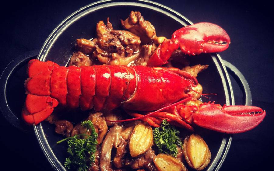 【预售抢购】珠江琶醍绿松石餐吧 豪版龙虾鲍鱼鸡煲3-4人套餐 含