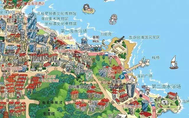 阳光海岸仙境烟台手绘版地图