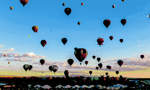 气球动态飞上天图片