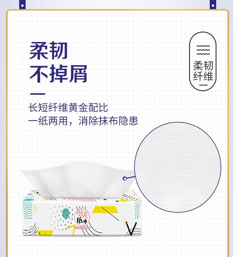 【全国包邮】一擦油渍去无踪！19.9元抢39元『白士洁原生木浆厨房用纸』8包；39.9元=18包；食品级双层加厚，安全方便，厨房油污一张搞定！