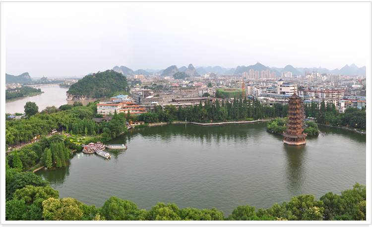 伏波山,叠彩山,七星山,尧山,虞山,老人山,骝马山,宝积山,铁封山等十多