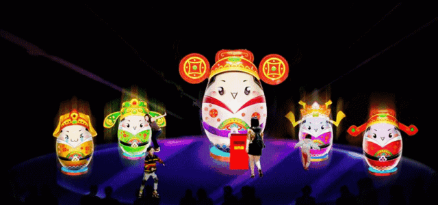 赏"猪"福花灯 精致大气的造型 完美展现"鲤鱼跃龙门" 吉祥锦鲤驮着熊